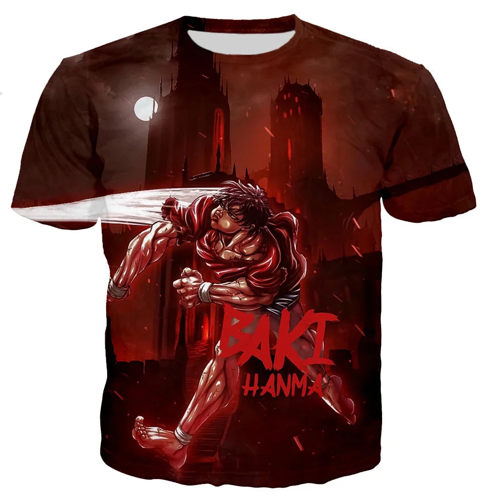 Yujiro Hanma T-Shirt Baki The Grappler Anime 3D Short Sleeve Top
