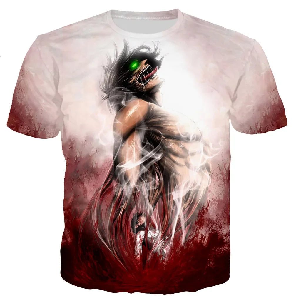 Attack on Titan 3D Print T-Shirt – Casual Harajuku Streetwear