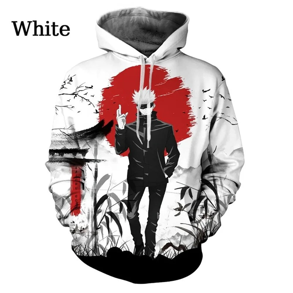Neuer Anime Jujutsu Kaisen 3D-Druck-Hoodie – Lässiger übergroßer Pullover für Männer und Frauen