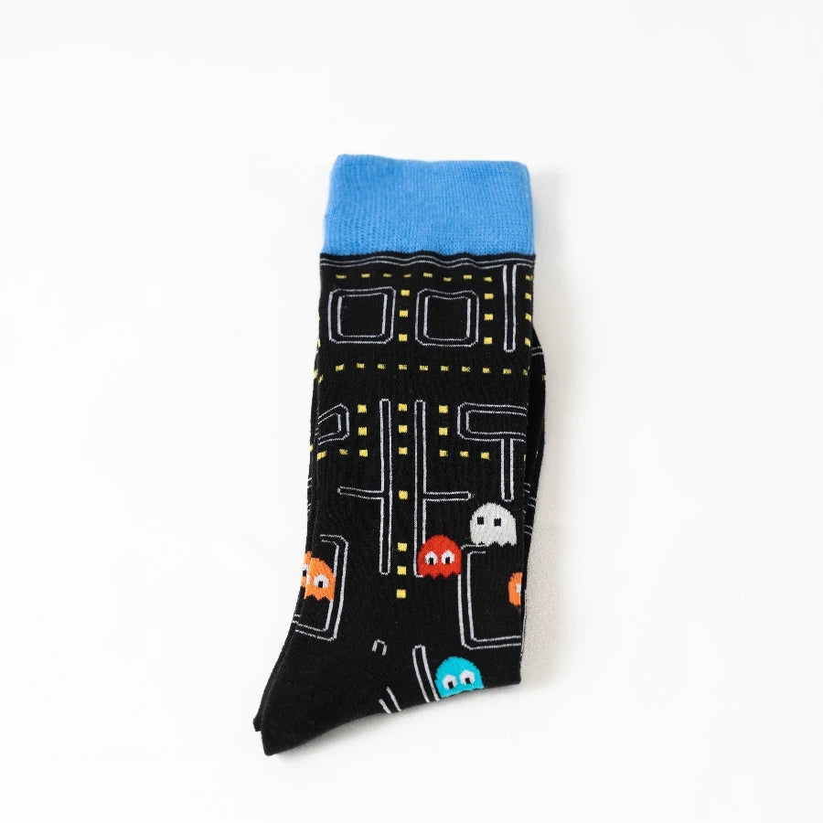 MYORED Winter Cartoon Game Socks – Trendy Mid-Tube Fashion for Men & Couples