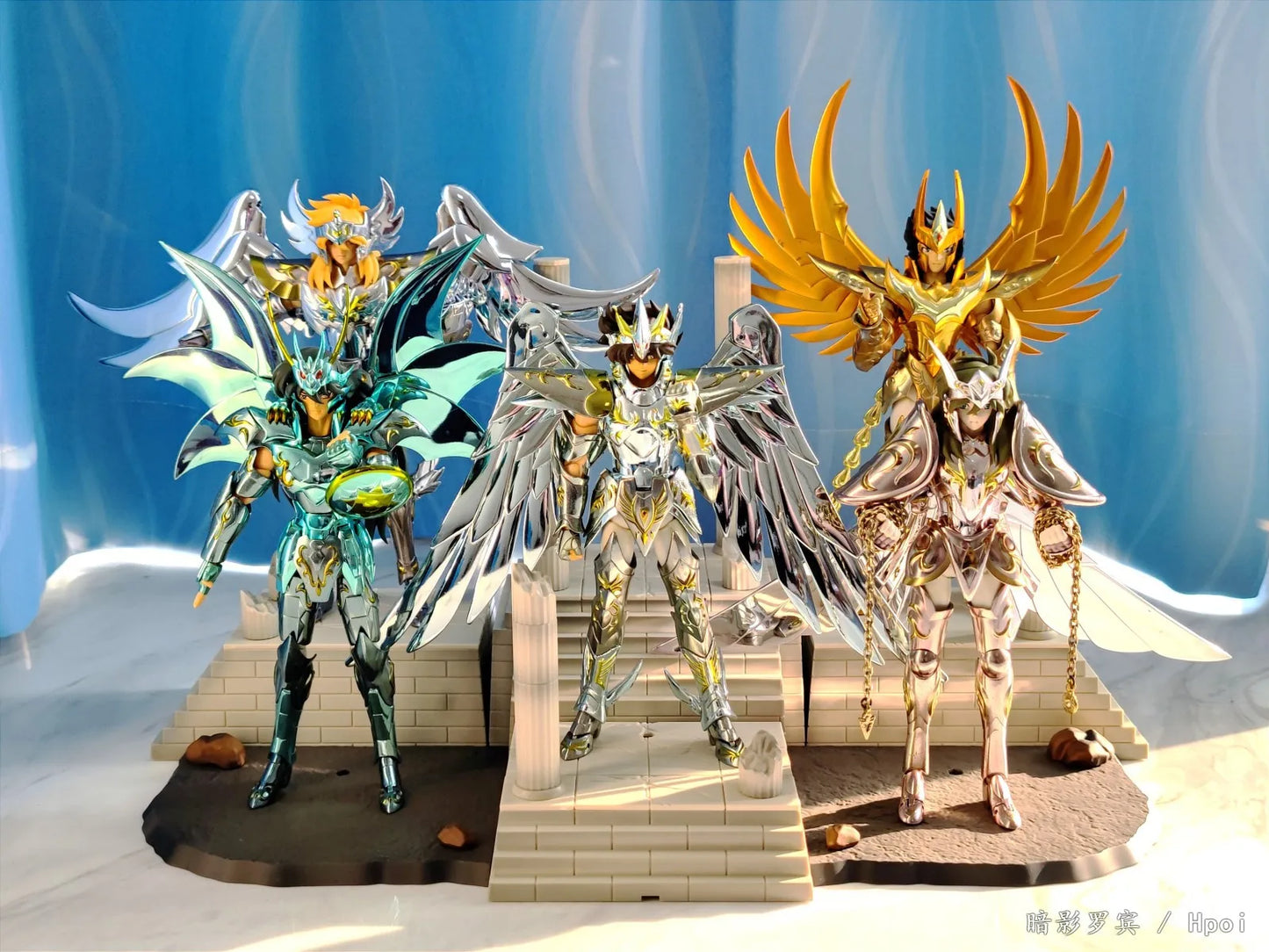 19 cm große Anime-Figur von Saint Seiya – Phoenix Ikki, Hyoga, Seiya und Shiryu zum Sammeln
