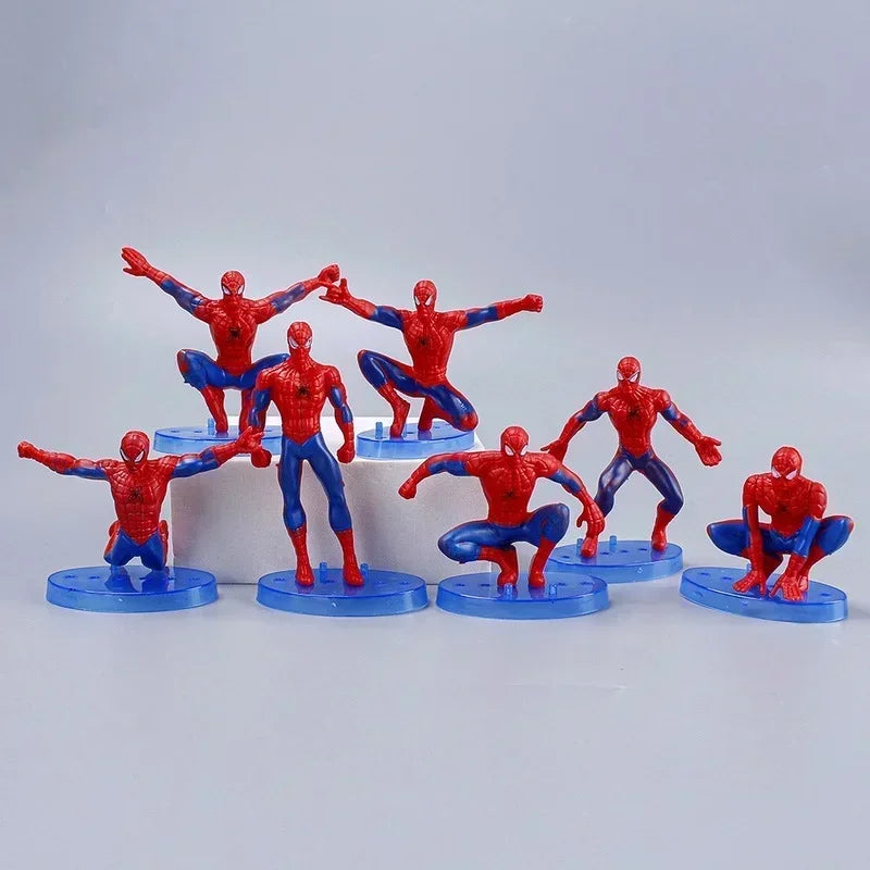 7 teile/satz Disney Spiderman Action Figur Modell Spielzeug Anime Avengers 8-10cm