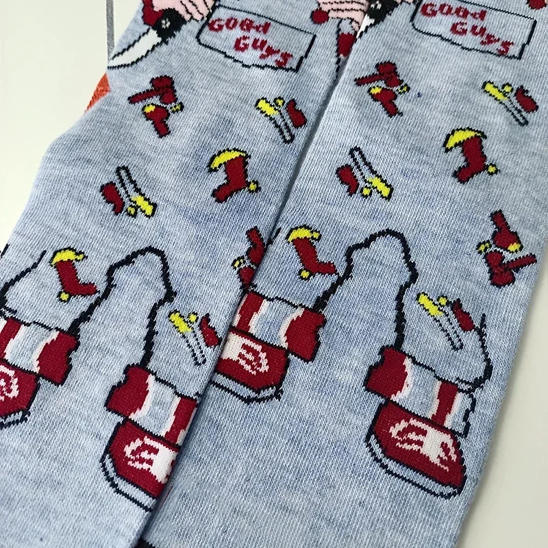 Chucky Cartoon-Socken – Anime-Gamer, Street Fashion Hip-Hop, originelle, lustige Designer-Socken