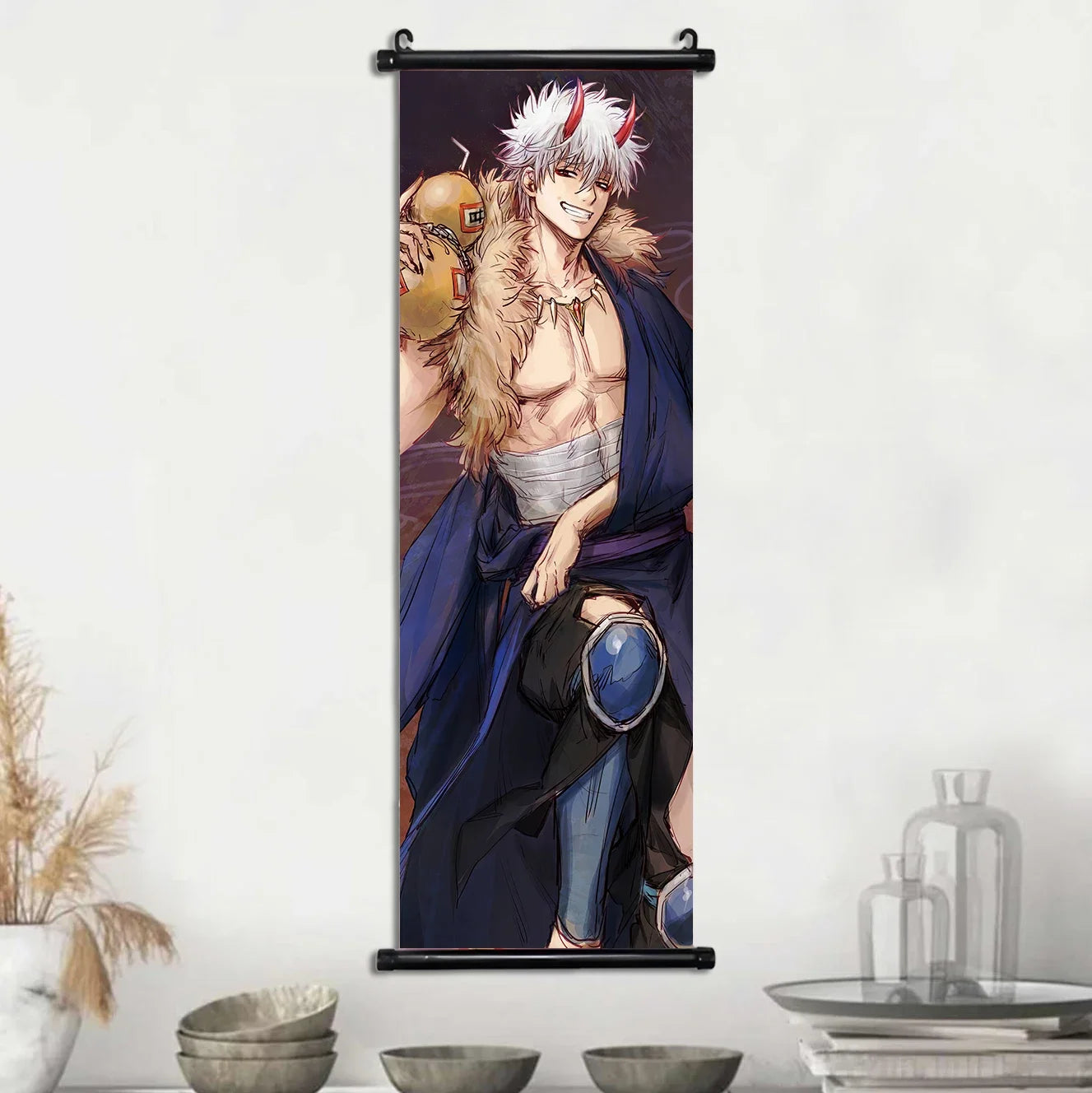 Gintama Gintoki Hanging Scroll Canvas Wall Painting Home Decor Anime Poster Wall Art