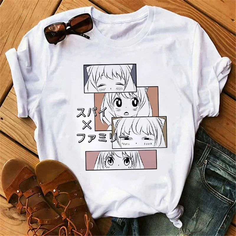 Anime Spy X Family T-Shirt Harajuku Fashion Women’s Short Sleeve O-Neck