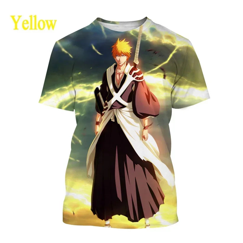 T-shirt imprimé en 3D Kurosaki Ichigo unisexe BLEACH Anime Cosplay