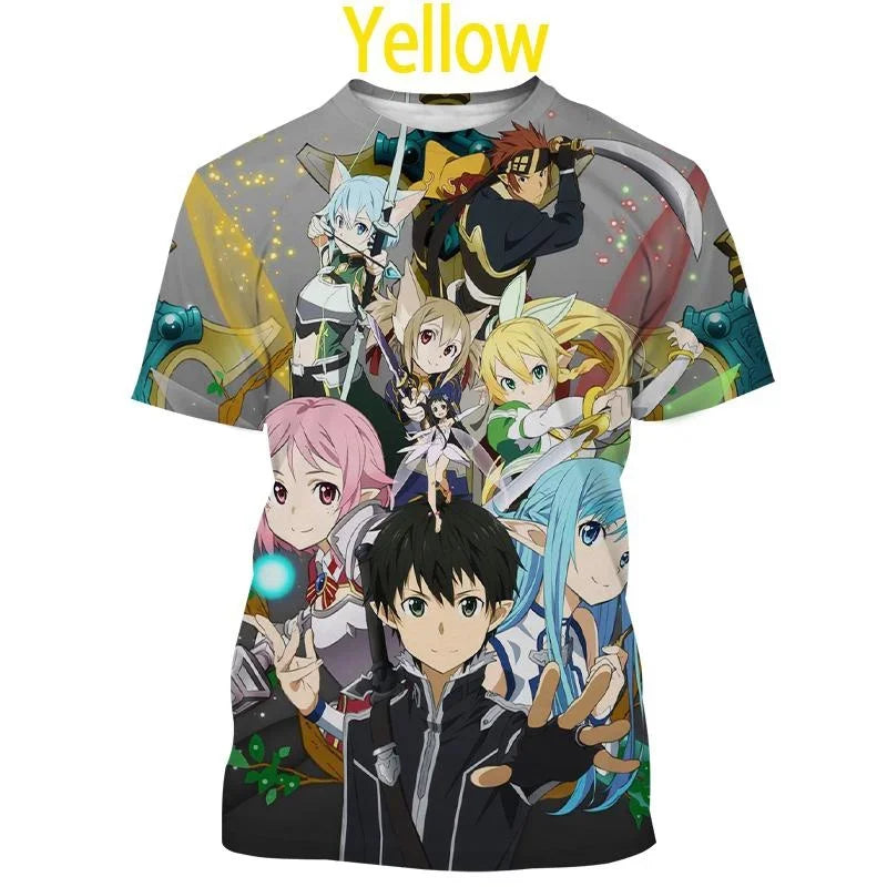 T-shirt Kirito & Asuna Sword Art Online Haut décontracté à manches courtes