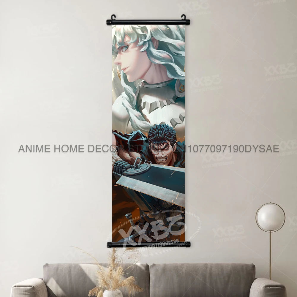 Berserk Poster Black Swordsman Wall Artwork Scrolls Anime Home Decoration