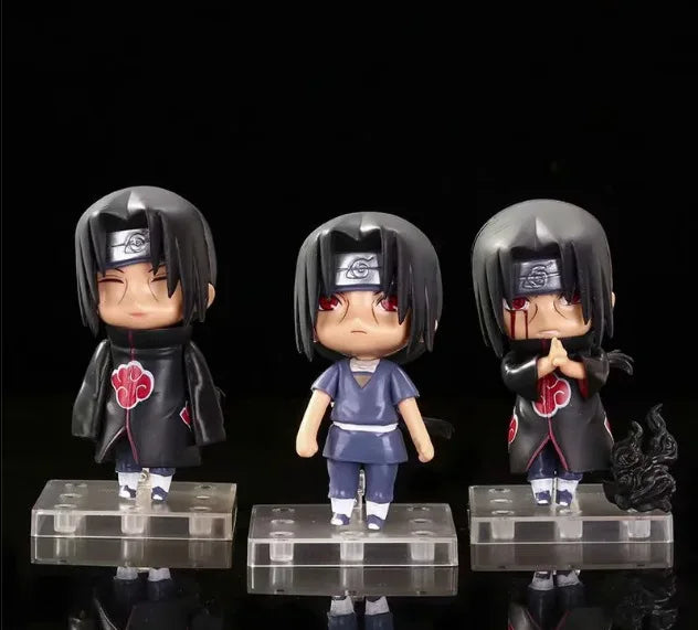 11 cm großes Naruto-Actionfiguren-Set – Uchiha Itachi und Kakashi Akatsuki, Sammler-Dekorationsspielzeug