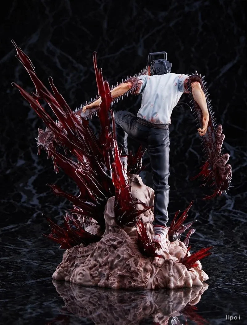 Chainsaw Man Denji & Pochita Figur – 18 cm PVC-Kampfmodell, Spielzeug und Sammlergeschenk-Skulptur