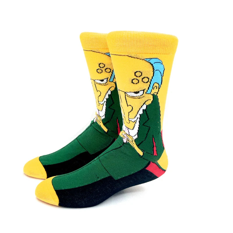 1 Pair The Simpsons Harajuku Socks – Cartoon Middle Tube Cotton for Men & Women