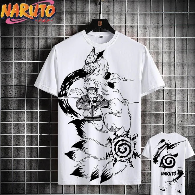 MINISO Men's Oversized T-Shirt Japanese Anime 3D Print