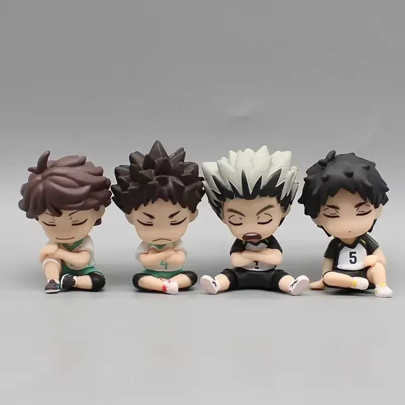 Anime Haikyuu 4 pièces figurines Bokuto Kotaro Akaashi Keiji Oikawa Tooru Iwaizumi Hajime 6 cm figurines