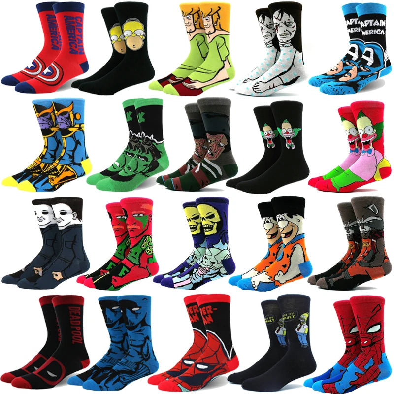 1 Pair Anime Movie Cotton Crew Socks – Role-Playing Calf Socks