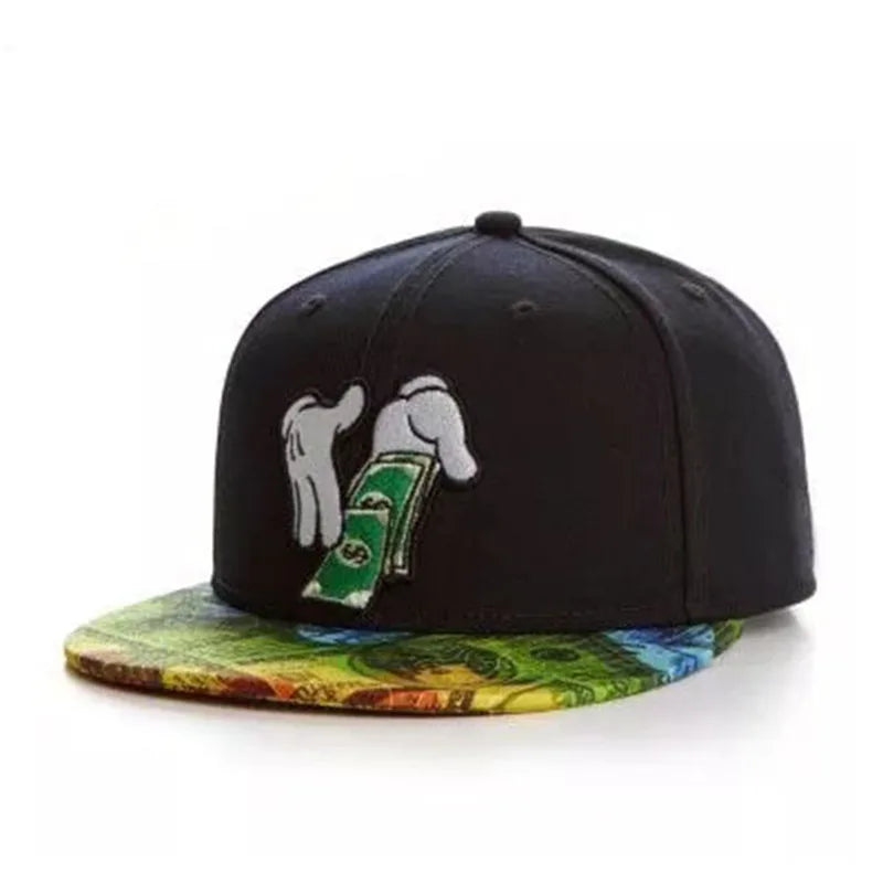 PANGKB Difuzed Cartoon Big Eyes Cookie Bite Snapback-Mütze – Verstellbare Outdoor-Sportkappe
