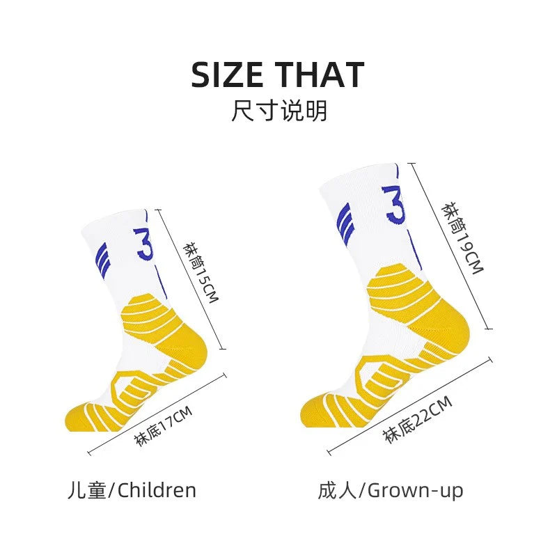 Chaussettes de basket-ball professionnelles Elite – Antidérapantes, épaisses et respirantes pour adultes et enfants
