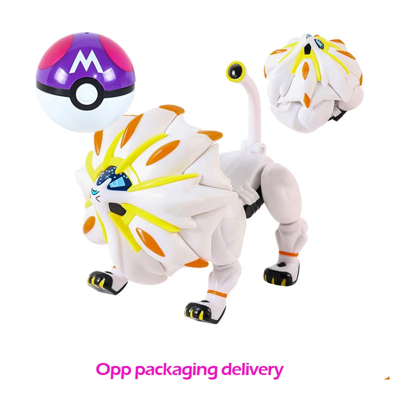 Verwandelnde Pokémon-Pokéball-Figuren – Pikachu, Glurak, Venusaurier, Blastoise, Mewtu, Gyarados, Solgaleo, Lunala und Evoli als Spielzeug