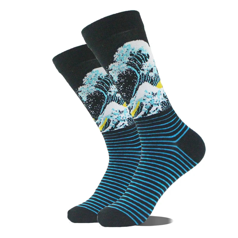 Baumwolle Glücklich Lustige Socken Männer Alien Planet Shark Verrückte Design Sokken