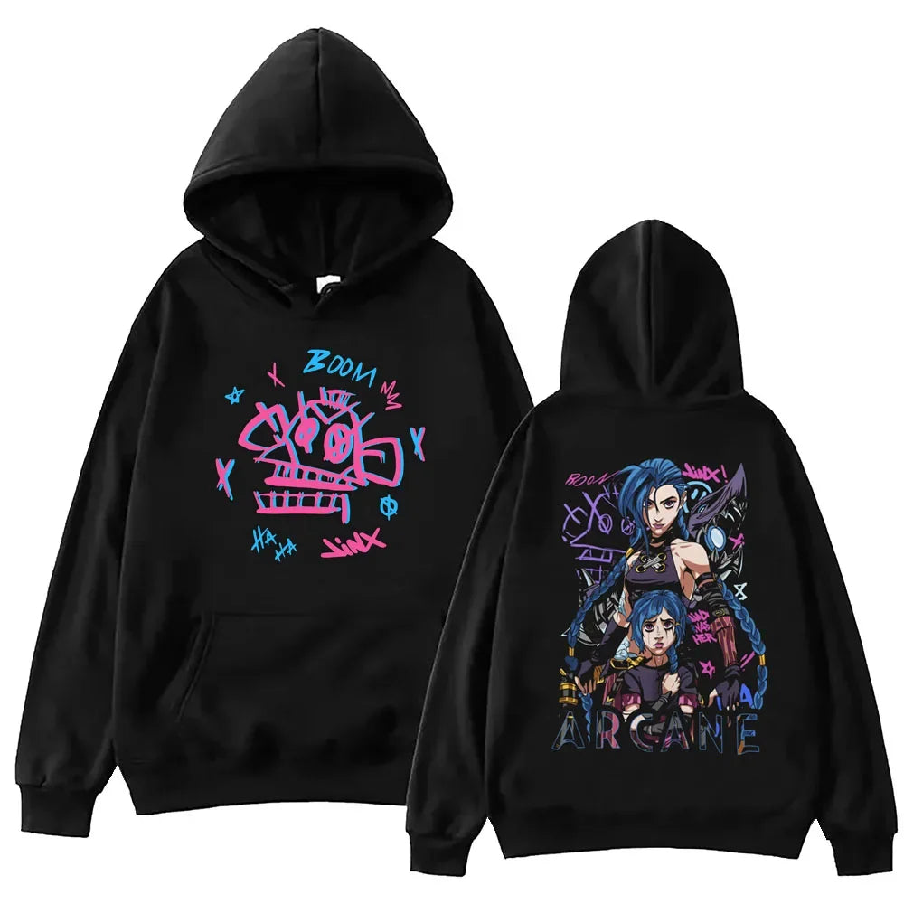 Heißes Spiel Anime Arcane Hoodie – Harajuku Hip Hop Pullover Sweatshirt