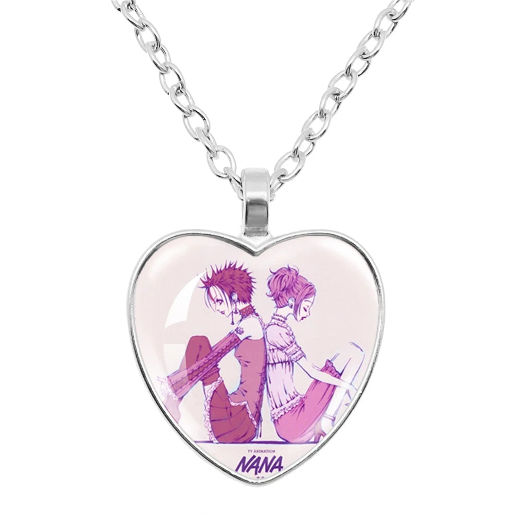 Halskette mit Glasherz von NANA Osaki, japanischer Anime – Modeschmuck und Taschenanhänger, Geschenk für Fans