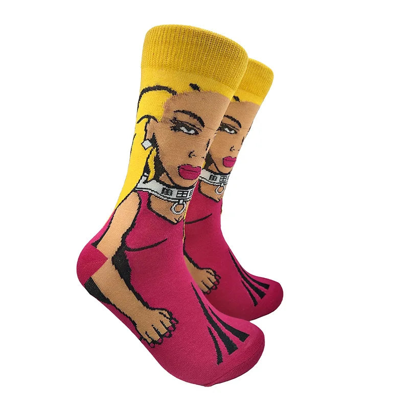 Modische Anime-Socken für Herren – Lustiger Hip-Hop-Stil mit hochwertigen Näh- und Cartoon-Mustern