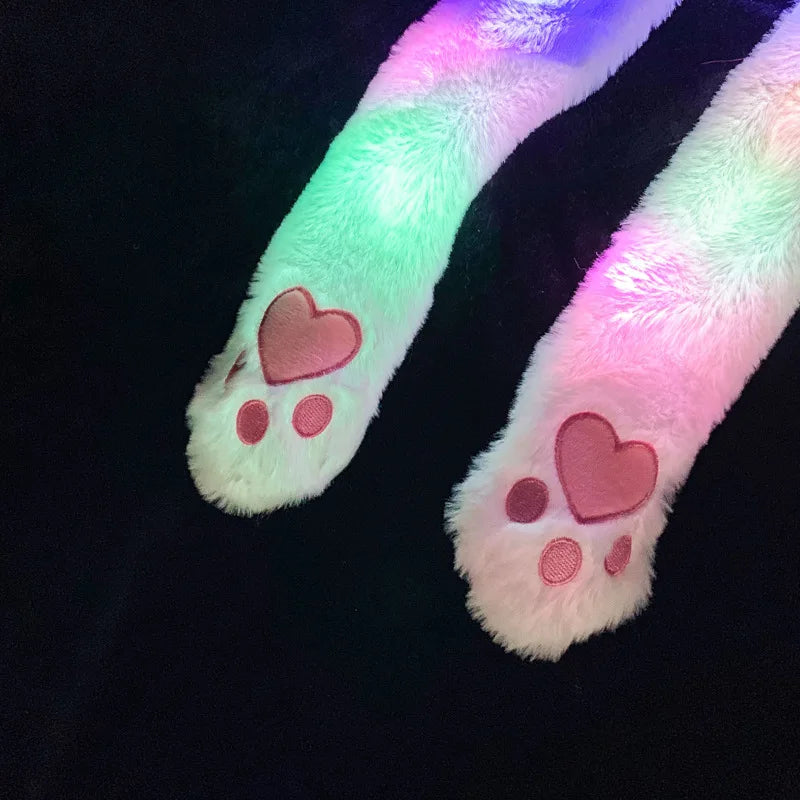 Japanese Anime Bunny Hat – Glowing Plush with Moving Ears