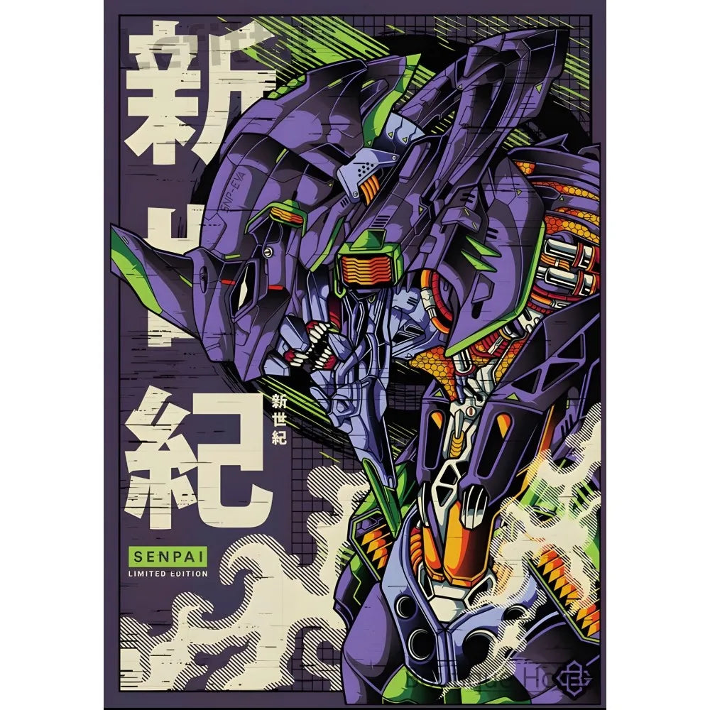 Anime N-Neon G-Genesis E-Evangelions Cooles Poster, klebrige Wandkunst, wasserdichte Heimdekoration