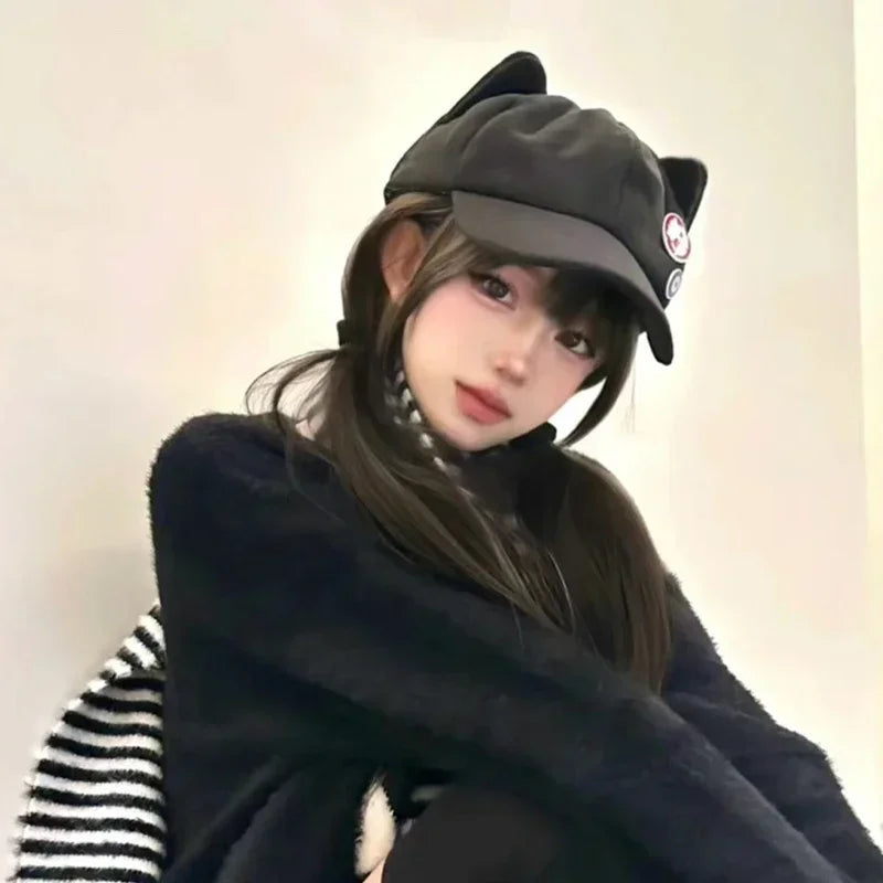 Casquette de baseball mignonne d'anime - Chapeau EVA à oreilles de chat Shikinami Asuka