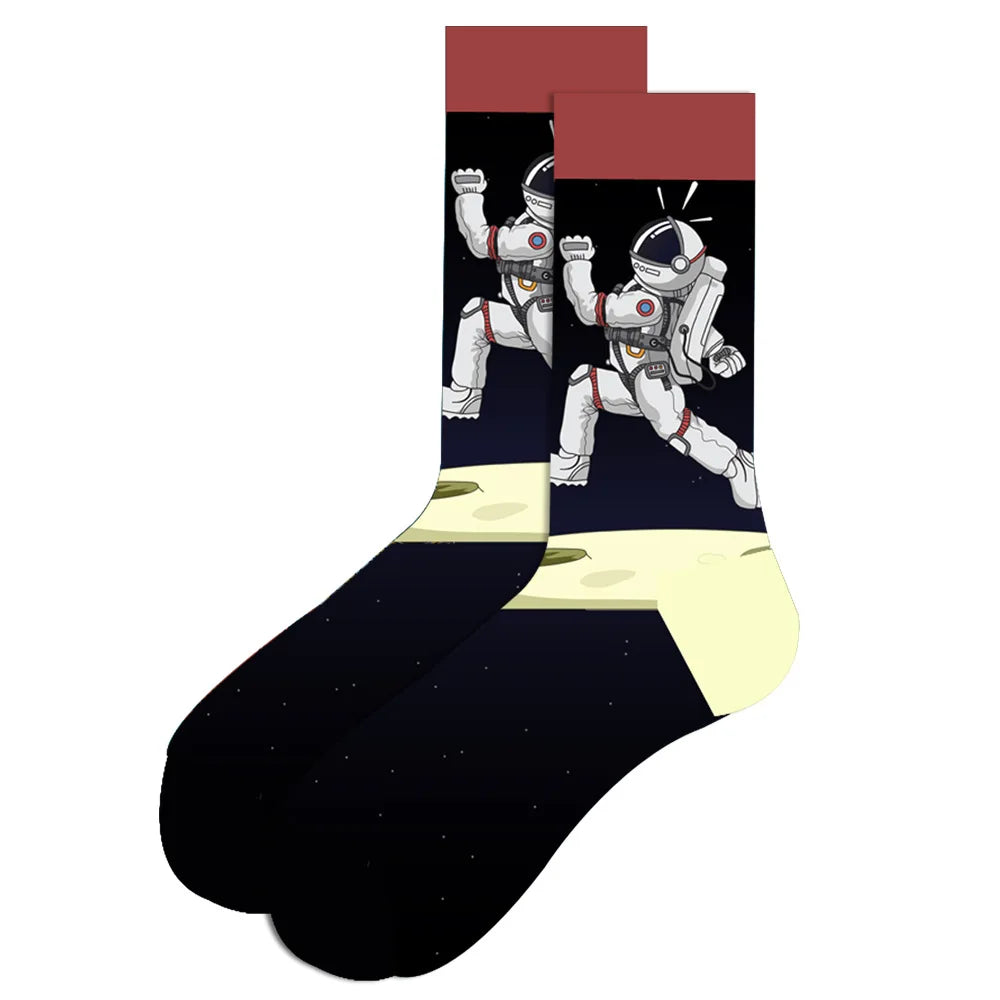 Lustige Streetwear-Socken in großen Größen – Cartoon-Tier- und Obstdesigns, Hip-Hop-Baumwolle