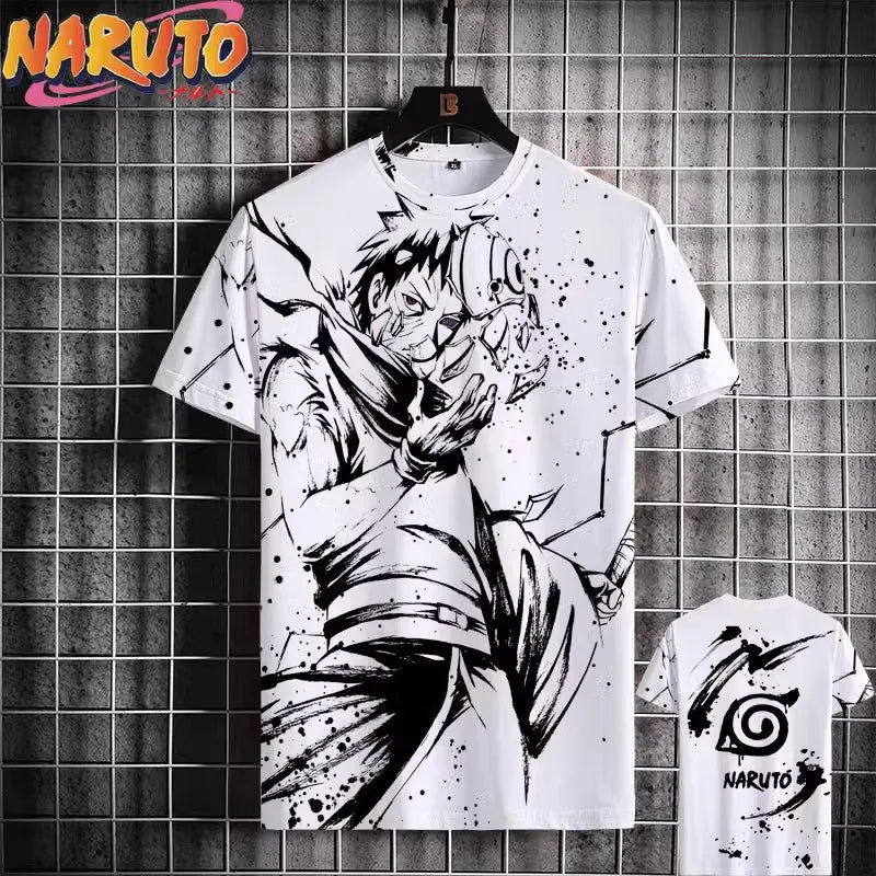 MINISO Naruto T-Shirt – Men’s 3D Print Japanese Anime Casual Oversized Streetwear Tee