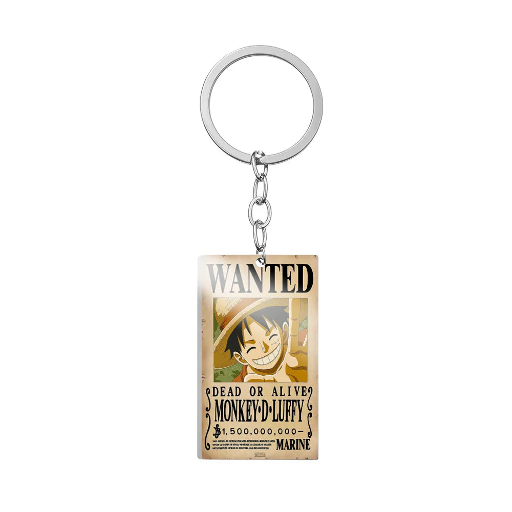 Anime One Piece Metal Keychain Accessories Cartoon Action Figures