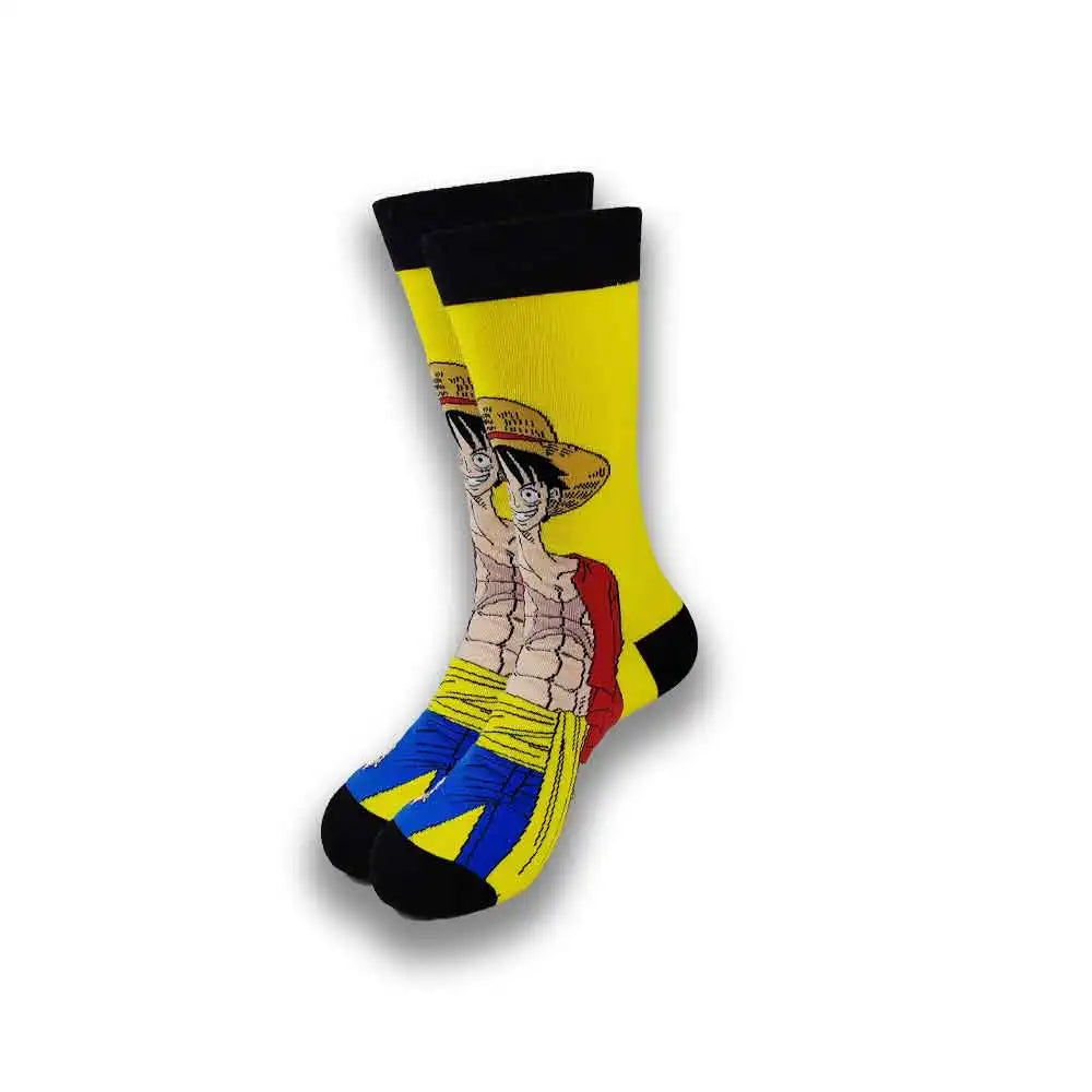 Lustige Socken mit Cartoon-Anime-Print – Personalisierter atmungsaktiver Baumwoll-Hip-Hop-Stil für Männer und Frauen
