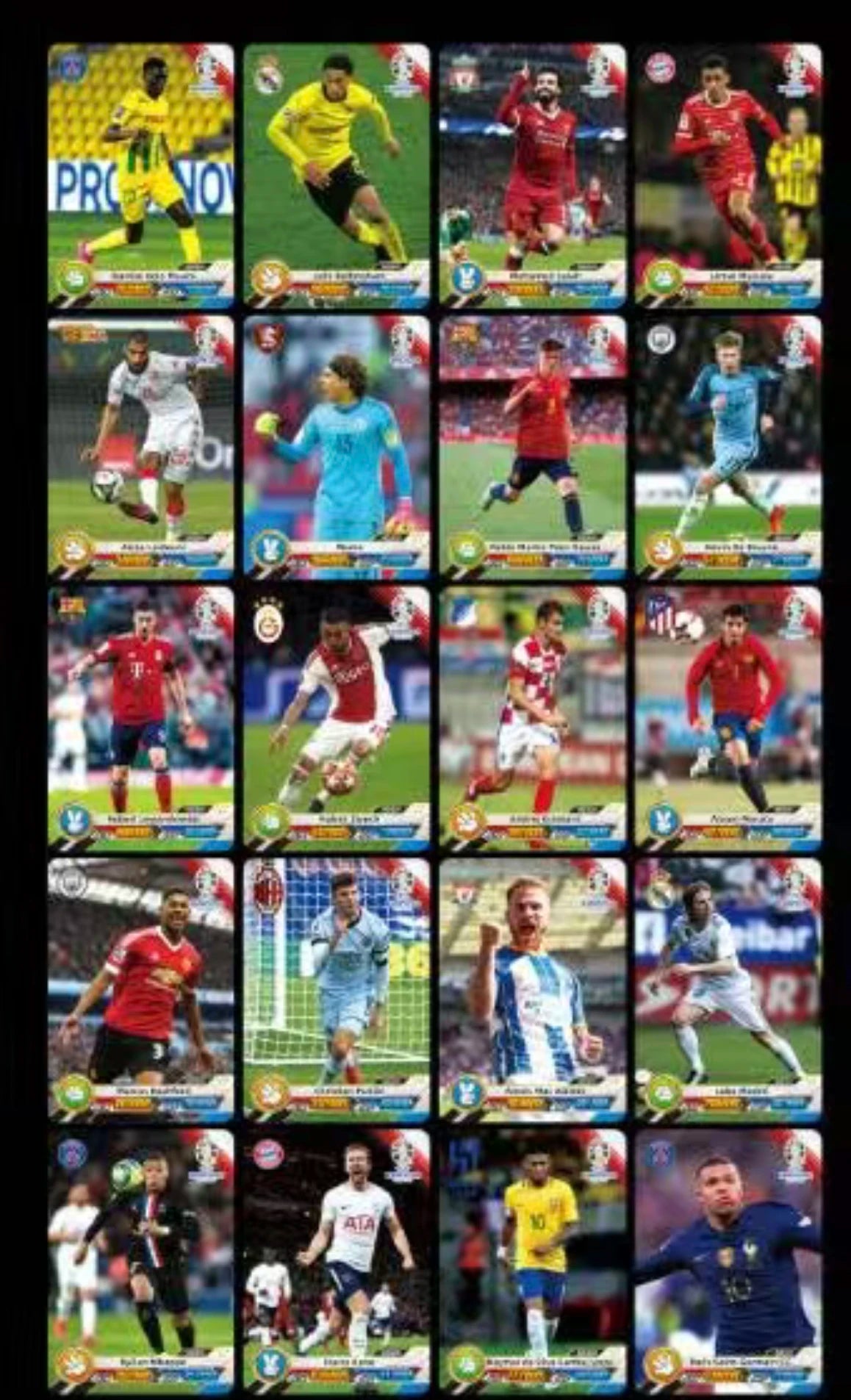 2025 New 24PCS Mini Messi Ronaldo Mbappe Neymar Cards LASER Collection Football Star Rare Game Toys