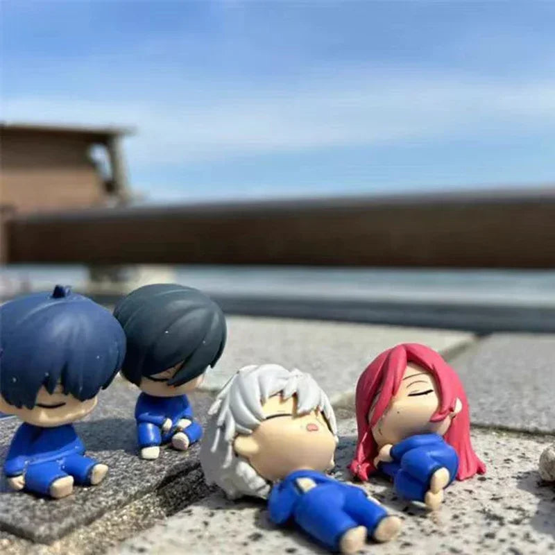 5-teiliges Blue Lock Schlaffiguren-Set – Isagi Yoichi, Chigiri Hyoma, Rin Itoshi, Nagi Seishiro PVC-Sammelspielzeug