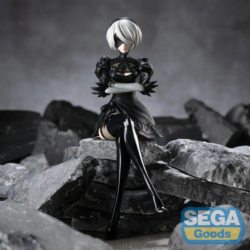 15 cm NieR: Automata 2B Sitzende Figur – PVC-Nudelstopper, Anime-Modell, Spielzeug und Sammlergeschenk