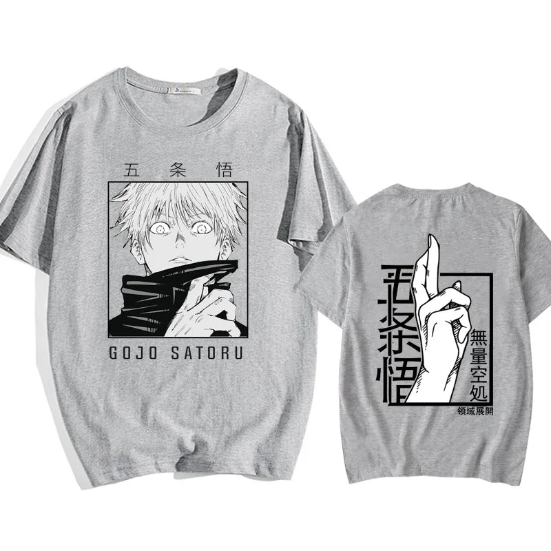 Anime Gojo Satoru Printed T-Shirt Loose Fit Y2K Harajuku Top