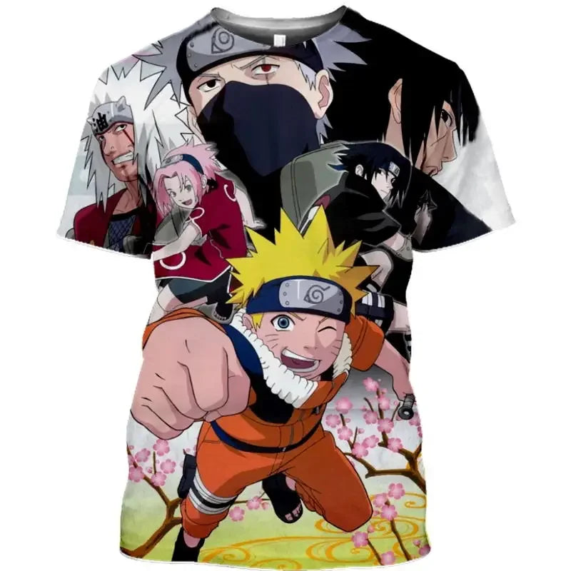 Naruto & Sasuke 3D Print T-Shirt Anime Short Sleeve