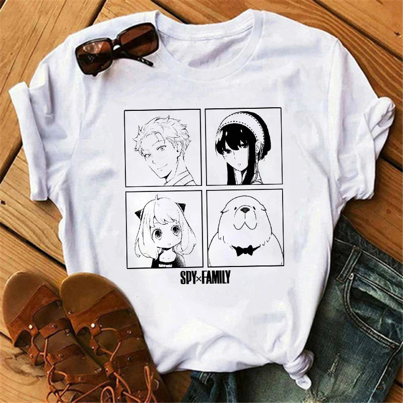 Anime Spy X Family T-Shirt Harajuku Fashion Women’s Short Sleeve O-Neck