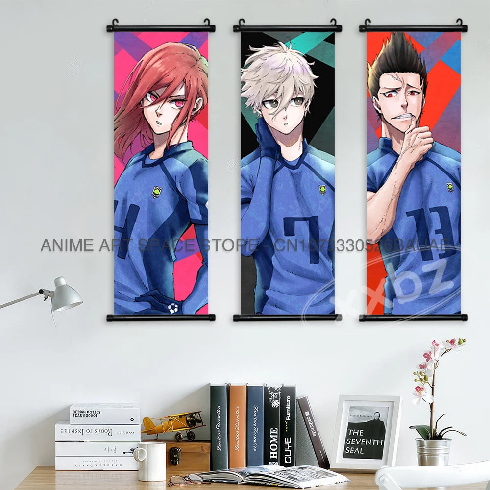 Blue Lock Hanging Painting Anime Poster Wall Art Canvas Scroll Home Decor