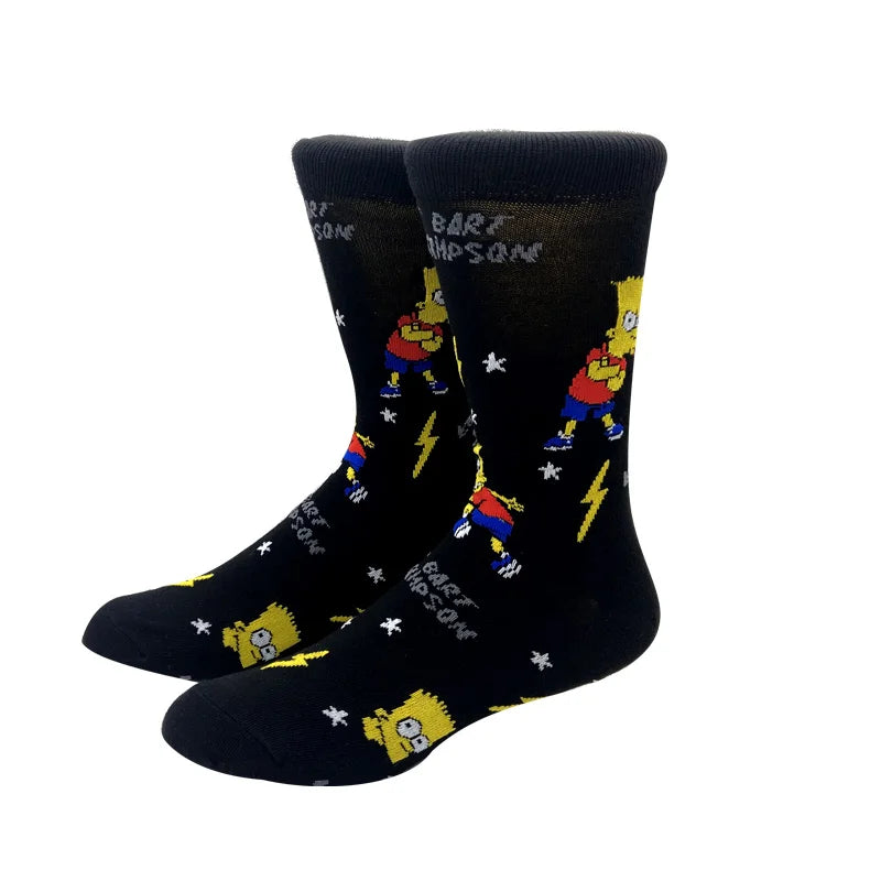 1 Pair The Simpsons Harajuku Socks – Cartoon Middle Tube Cotton for Men & Women