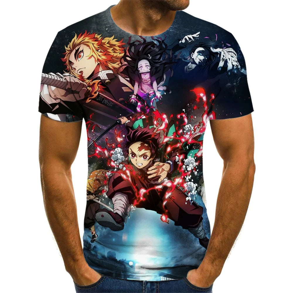 Demon Slayer 3D Print T-Shirt – Unisex Summer Fashion Casual Harajuku Streetwear