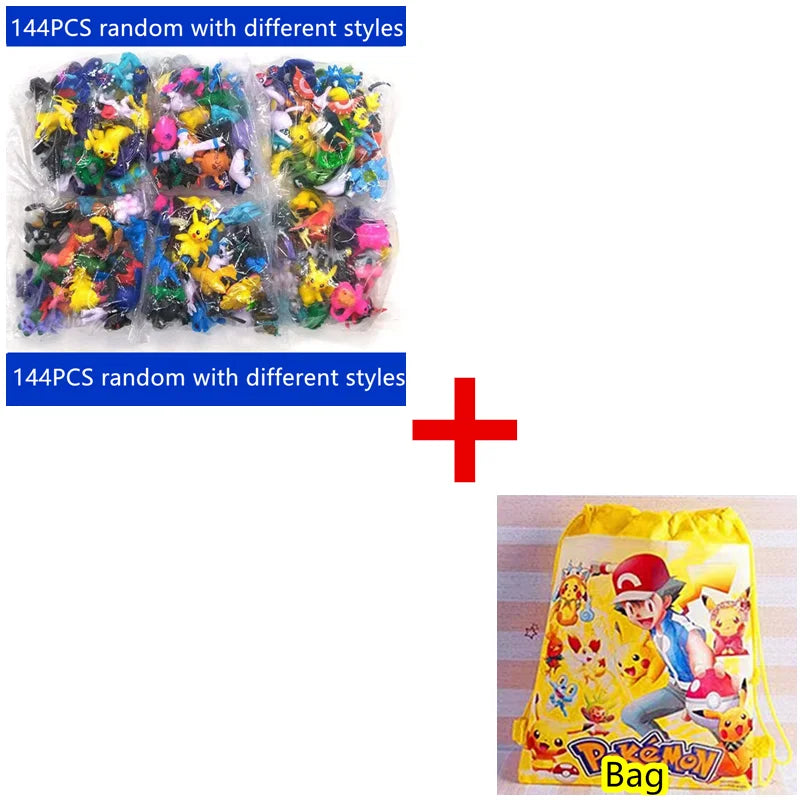 1-144 PCS Pokémon Gift Box – Christmas Action Figure Set with Genuine Pikachu & More Toys for Kids