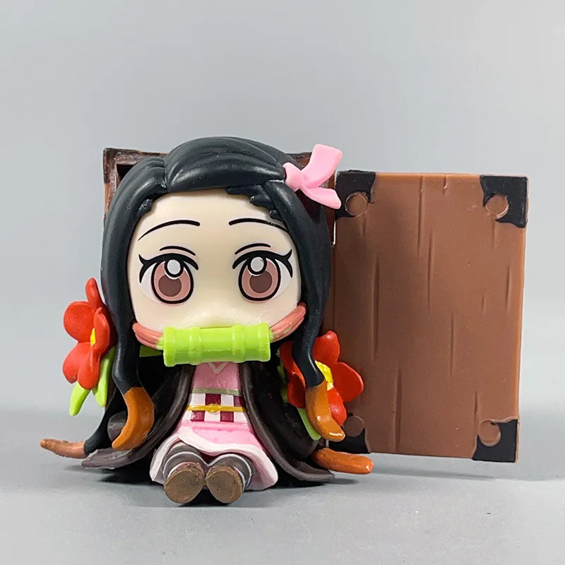 Figurines de dessin animé Demon Slayer, 9cm, Tanjirou Nezuko Zenitsu Kyoujurou Kanroji, jouets d'action
