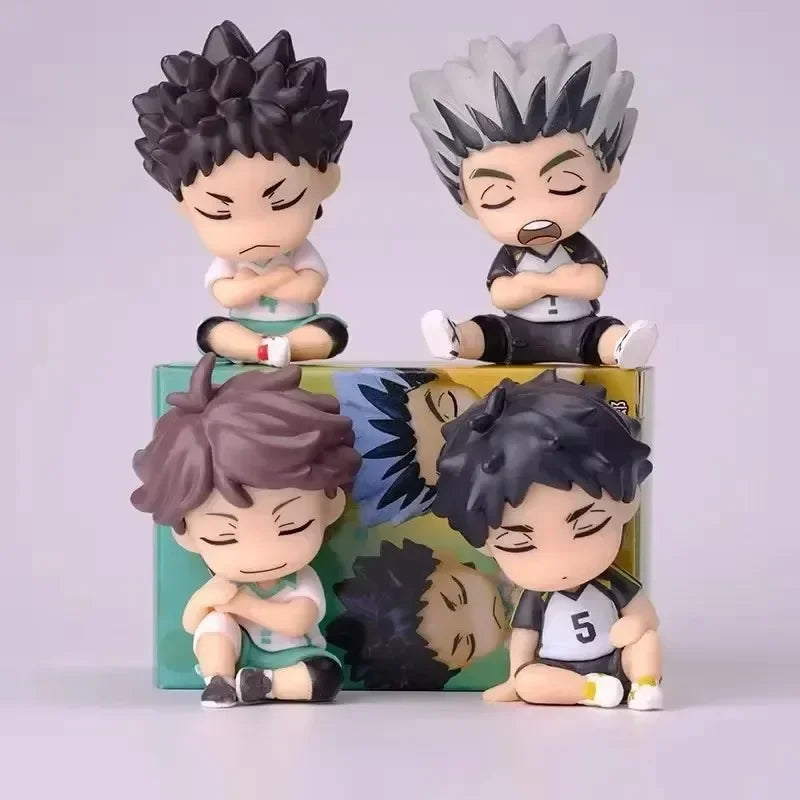 Anime Haikyuu 4 pièces figurines Bokuto Kotaro Akaashi Keiji Oikawa Tooru Iwaizumi Hajime 6 cm figurines