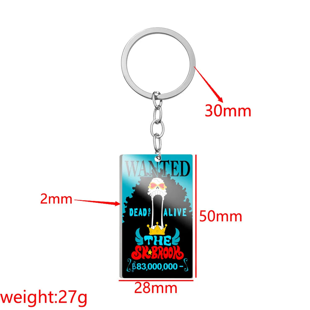 Anime One Piece Metal Keychain Accessories Cartoon Action Figures