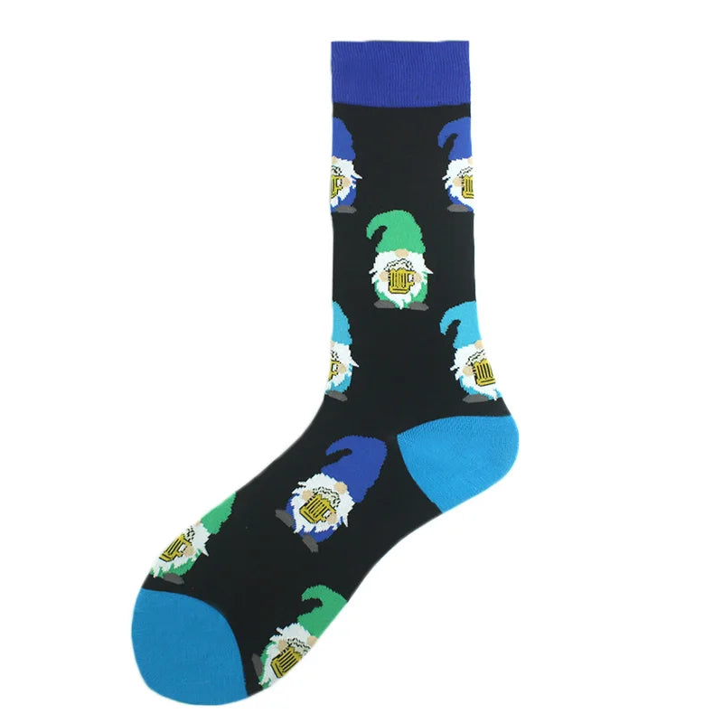 Fröhliche, lustige Unisex-Socken – Medizinische Zähne und Schafmuster, Hip-Hop-Skateboard-Stil