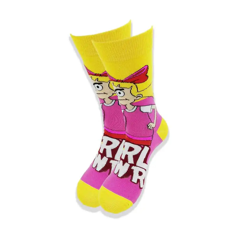 Cartoon-Langsocken – Fröhliche Anime-Crew-Socken mit coolen Street-Fashion-Designs