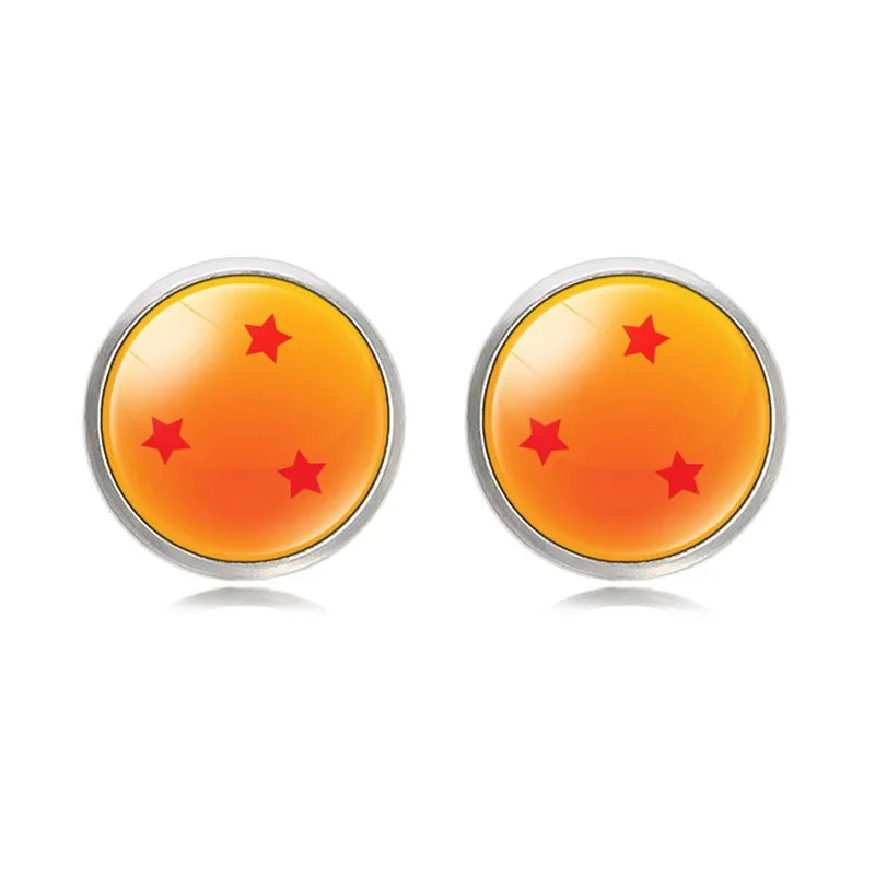 Boutons de manchette FIMAODZ Anime 7-Star Ball – Superbe design en cabochon de verre avec dragon et loup