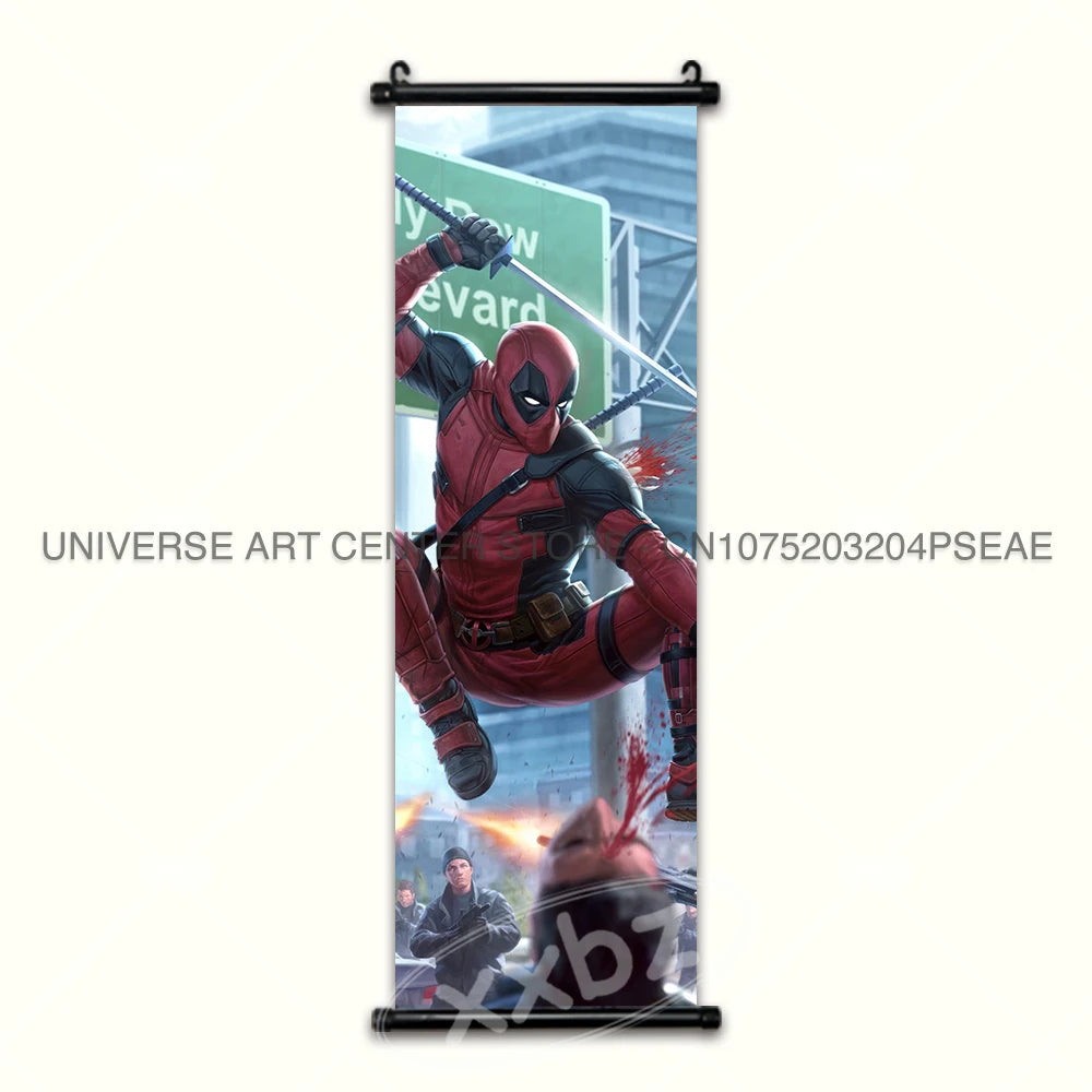 Deadpool Poster Agent X Hanging Painting Merc Canvas Wall Art Marvel