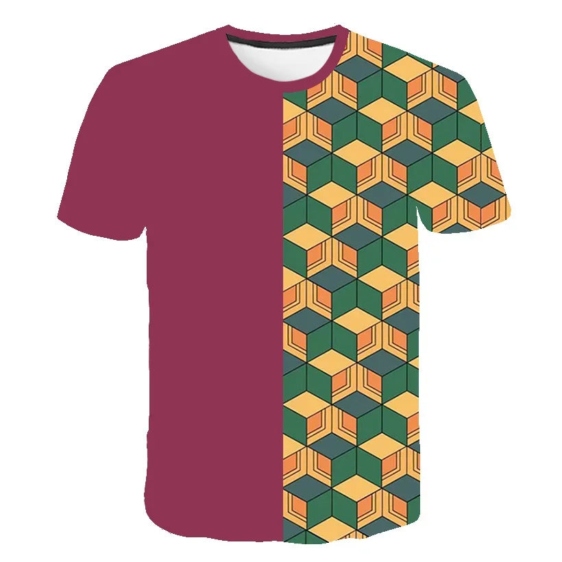 T-shirt imprimé 3D Demon Slayer Rengoku Kyoujurou